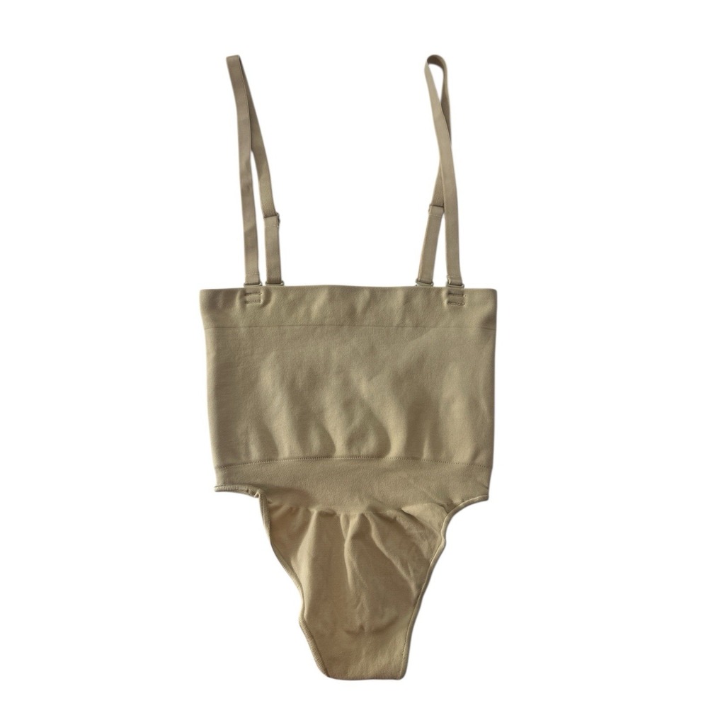 Skims Seamless Sculpt Mid‎ Waist Thong With Strap Women's Medium Clay NWOT